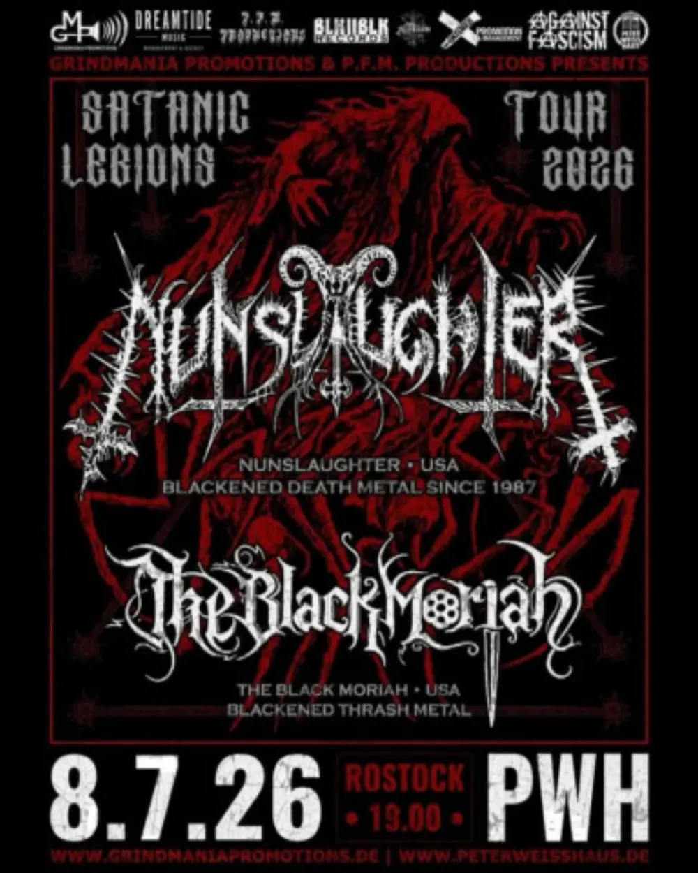 NunSlaughter - Satanic Legions Tour 2026